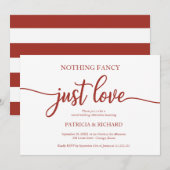 Niets gewoons, gewoon liefde, informeel trouwfeest kaart (Voorkant / Achterkant)