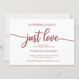 Niets gewoons, gewoon liefde, informeel trouwfeest kaart