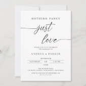 Niets gewoons, gewoon liefde, Minimalistische info Kaart (Voorkant)