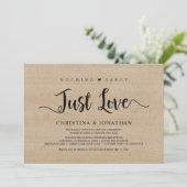 Niets gewoons, gewoon liefde, rustiek hout, elopem kaart (Staand voorkant)