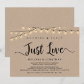 Niets gewoons, gewoon liefde, String Lights Elopem Kaart (Voorkant / Achterkant)