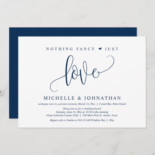 Niets gewoons, gewoon liefde, trouwen met zijn twe kaart (Voorkant / Achterkant)