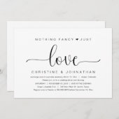 Niets gewoons, gewoon liefde, trouwfeest kaart (Voorkant / Achterkant)
