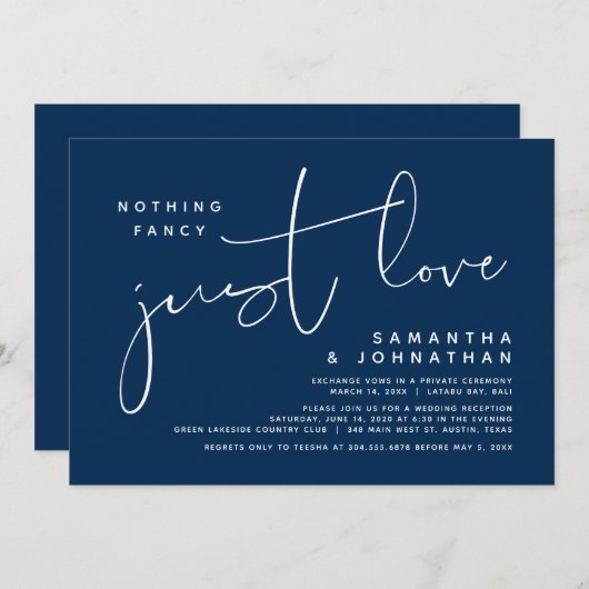 Niets gewoons, gewoon liefde, trouwfeest  kaart (Voorkant / Achterkant)