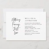 Niets gewoons, gewoon liefde, trouwfeest kaart (Voorkant)