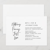 Niets gewoons, gewoon liefde, trouwfeest kaart (Voorkant / Achterkant)