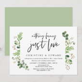 Niets gewoons, gewoon liefde, trouwfeest kaart (Voorkant / Achterkant)