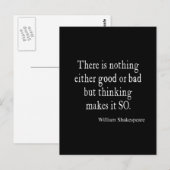 Niets Goed of Slecht het Denken Shakespeare Citaat Briefkaart (Voorkant / Achterkant)