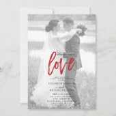 Niets Grieks Rood Informel Vellum Foto Bruiloft Kaart (Voorkant)