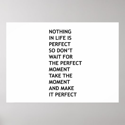 Niets in het leven is perfect poster (Voorkant)