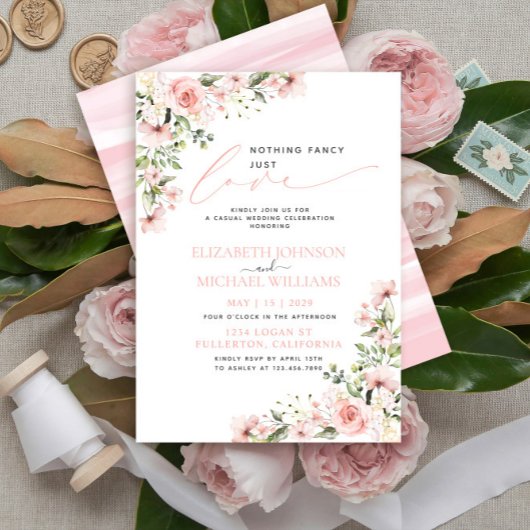 Niets ingewikkelds, gewoon lief roze bloemendesign kaart