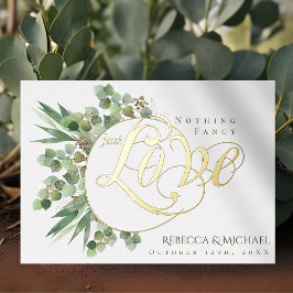 Niets ingewikkelds, gewoon liefde Elegante Eucalyp Folie Uitnodiging
