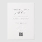 Niets ingewikkelds, gewoon liefde Foto Qr Code Tro Vellum Uitnodigingen (Voorkant)