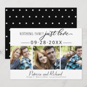 Niets ingewikkelds gewoon liefde Save The Date 3 f Kaart (Voorkant / Achterkant)