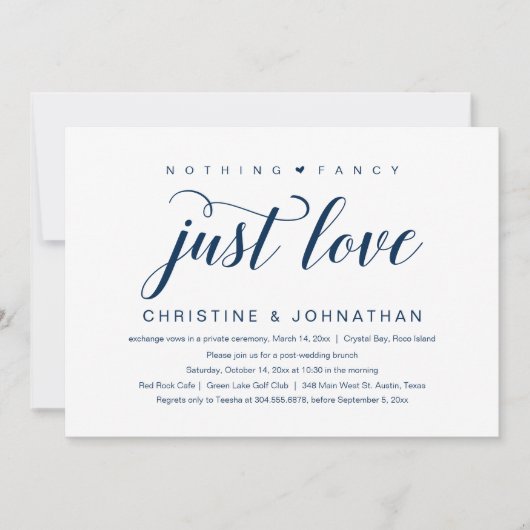 Niets ingewikkelds, gewoon liefde, uitnodiging voo (Voorkant)