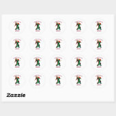 Niets is als we dansen - dansend paar stokken ronde sticker (Vel)