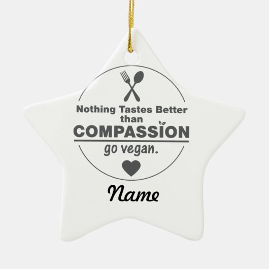 Niets is beter dan compassie... dan Vegan. Keramisch Ornament (Voorkant)