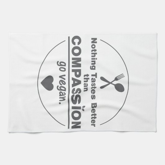 Niets is beter dan compassie... dan Vegan. Theedoek (Horizontaal)