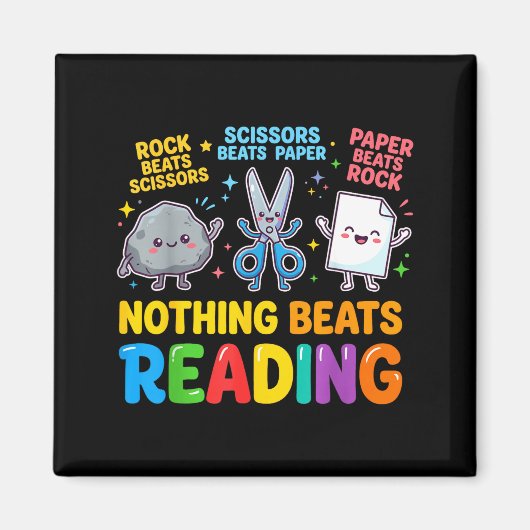 Niets is beter dan steen papier schaar lezen magneet (Voorkant)