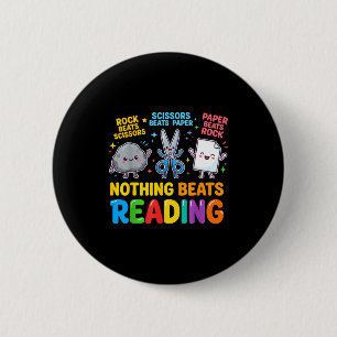 Niets is beter dan steen papier schaar lezen ronde button 5,7 cm