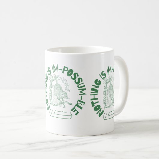 Niets is Impossum grappig Possum Koffiemok (Voorkant rechts)