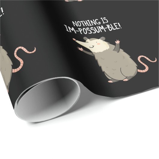 Niets is in-possum-ble Grappig Possum Pun Dark BG Cadeaupapier (Rol Hoek)