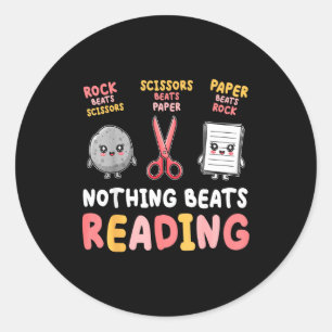 Niets is leuker dan grappige steen papier schaar l ronde sticker