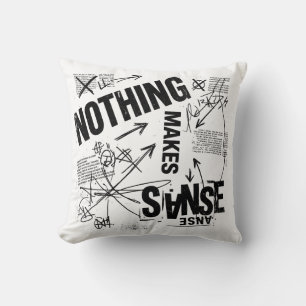 NIETS IS LOGISCH Brutalist Anti Design Verklarin Kussen