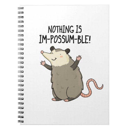 Niets is on-mogelijk-mus Funny Possum Pun  Notitieboek (Voorkant)