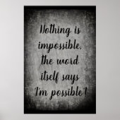 Niets is onmogelijk Citaat Poster (Voorkant)