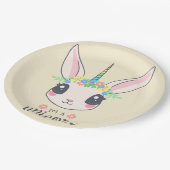 niets is onmogelijk - eenhoornkonijn papieren bordje (Gekanteld)