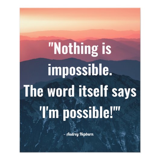 Niets is onmogelijk foto afdruk (Voorkant)