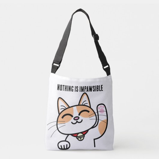 Niets is onmogelijk Funny Kawaii Cat Crossbody Tas (Voorkant)