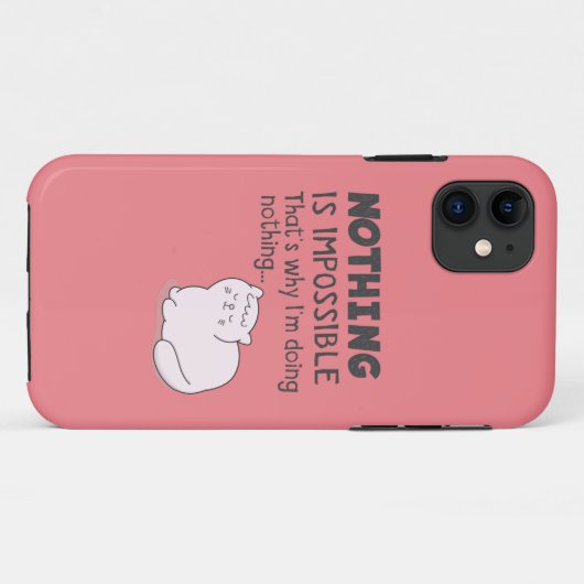 Niets is onmogelijk - grappige kattenbonen Case-Mate iPhone case (Achterkant (horizontaal))