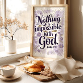 Niets is onmogelijk: Lukas 1:37 Kunstprint Poster