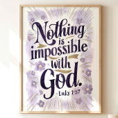 Niets is onmogelijk: Lukas 1:37 Kunstprint Poster