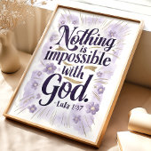 Niets is onmogelijk: Lukas 1:37 Kunstprint Poster