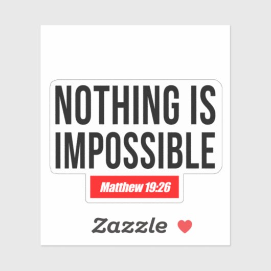 Niets is onmogelijk Matteüs 19:26 Sticker (Vel)