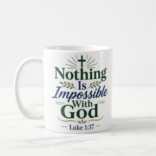 Niets is onmogelijk met God Bijbelvers Citaat Quot Koffiemok
