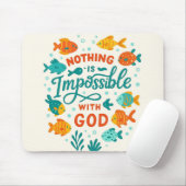 Niets is onmogelijk met god christelijk geloof muismat (Met muis)