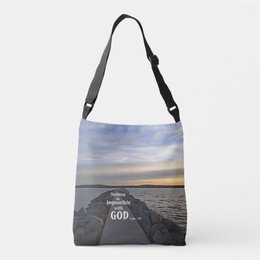 Niets is onmogelijk met God Crossbody Tas (Achterkant)