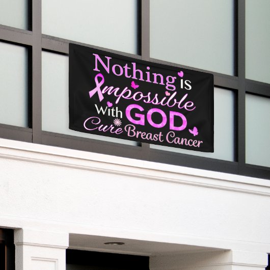 Niets is onmogelijk met GOD Spandoek (Buitenkant Gebouw)