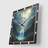 Niets is onmogelijk met God Vierkante Klok (Hoek)