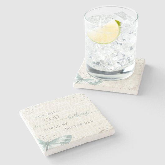 Niets is onmogelijk stenen onderzetter (Zijkant)