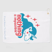 Niets is onmogelijk Unicorn Golfhanddoek (Horizontaal)
