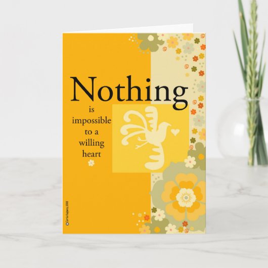 Niets is onmogelijk voor een gewillig hart kaart (Voorkant)