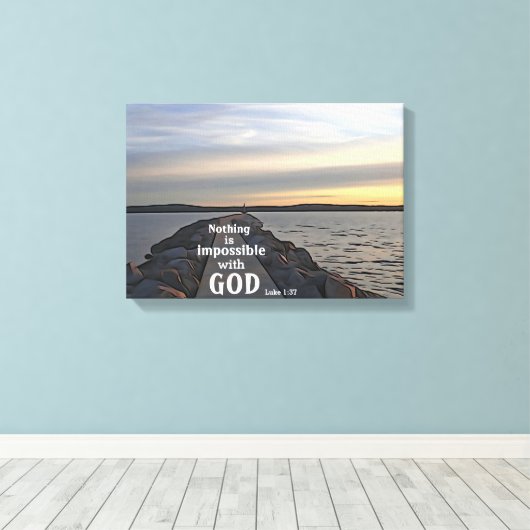 Niets is onmogelijk voor God Canvas Afdruk (Insitu (Houten vloer))