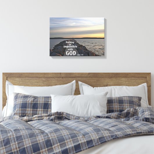 Niets is onmogelijk voor God Canvas Afdruk (Insitu (Slaapkamer))