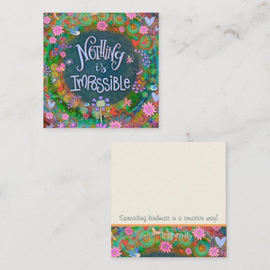 Niets is Onmogelijke Inspirivity Vriendelijkheidsk Vierkante Visitekaartje (Voorkant / Achterkant)