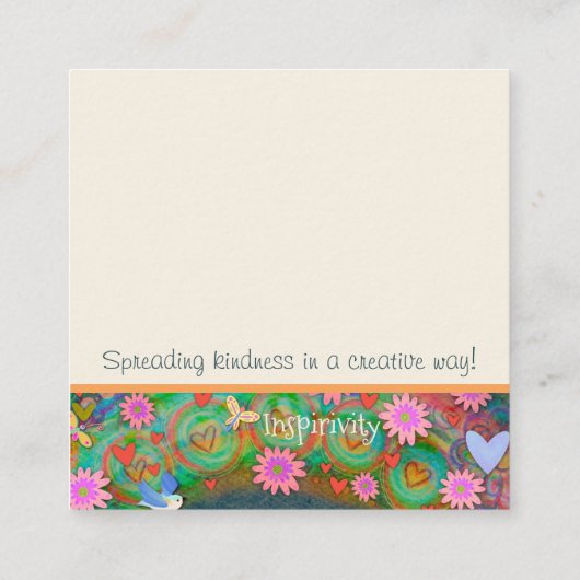 Niets is Onmogelijke Inspirivity Vriendelijkheidsk Vierkante Visitekaartje (Achterkant)